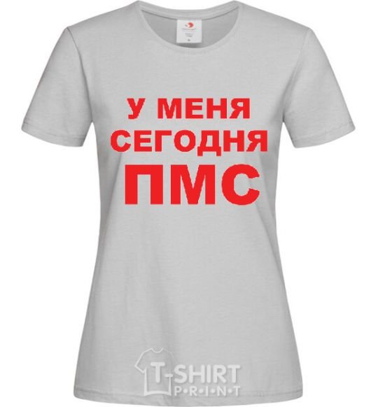 Женская футболка У МЕНЯ СЕГОДНЯ ПМС Серый фото
