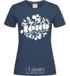Women's T-shirt LAZY MOTHER navy-blue фото