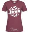 Women's T-shirt LAZY MOTHER burgundy фото