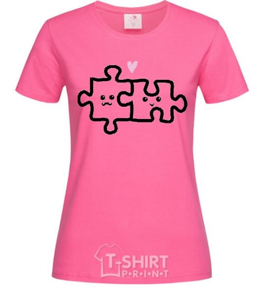 Женская футболка PUZZLE Ярко-розовый фото