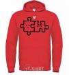 Men`s hoodie PUZZLE bright-red фото