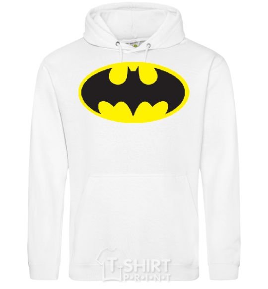 Men`s hoodie BATMAN original logo White фото