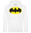 Men`s hoodie BATMAN original logo White фото