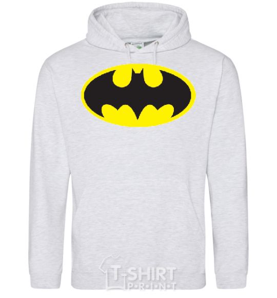 Men`s hoodie BATMAN original logo sport-grey фото