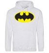 Men`s hoodie BATMAN original logo sport-grey фото