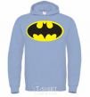 Men`s hoodie BATMAN original logo sky-blue фото