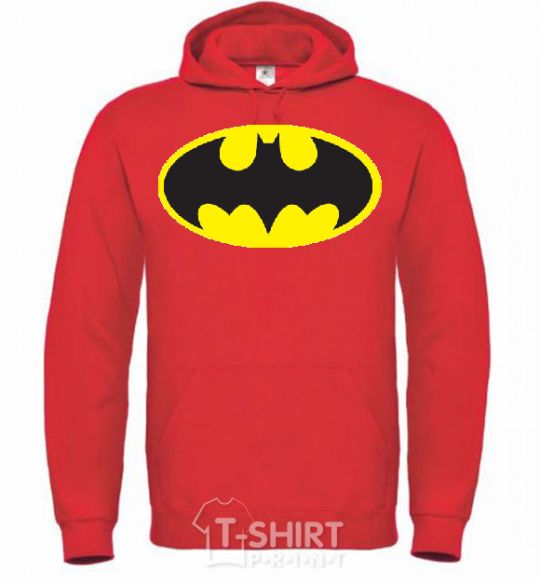 Men`s hoodie BATMAN original logo bright-red фото