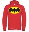 Men`s hoodie BATMAN original logo bright-red фото