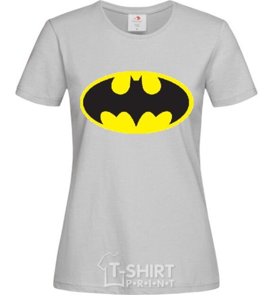 Женская футболка BATMAN оригинальный лого Серый фото