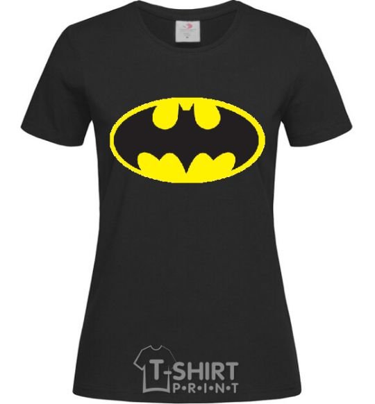 Women's T-shirt BATMAN original logo black фото