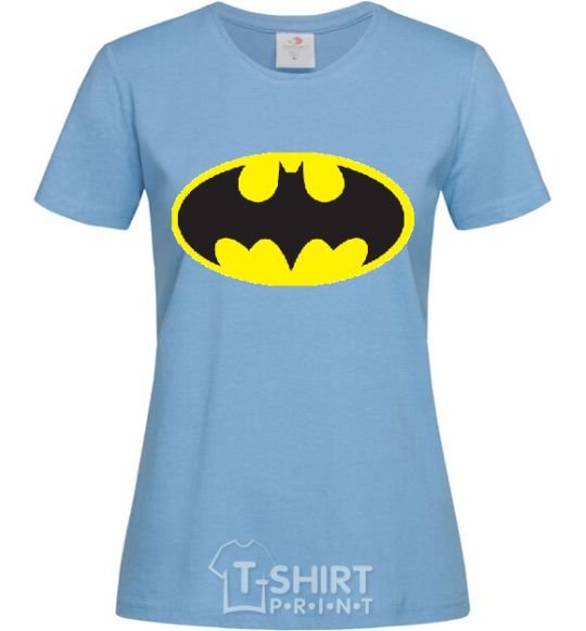 Women's T-shirt BATMAN original logo sky-blue фото