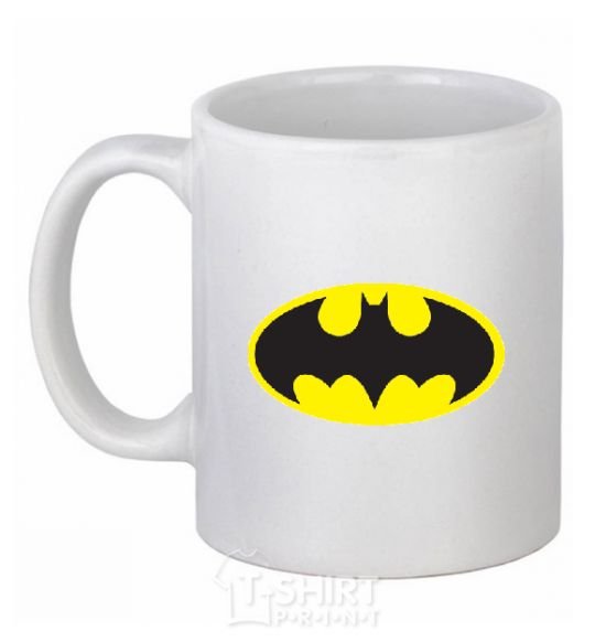 Чашка керамическая BATMAN оригинальный лого Белый фото
