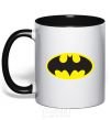 Mug with a colored handle BATMAN original logo black фото