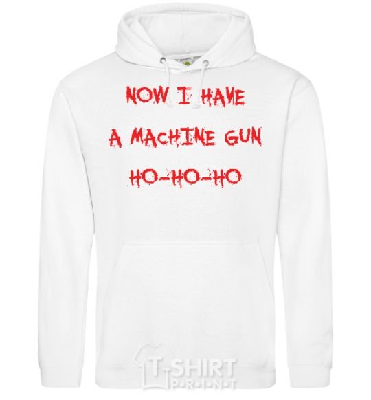 Men`s hoodie MACHINE GUN White фото