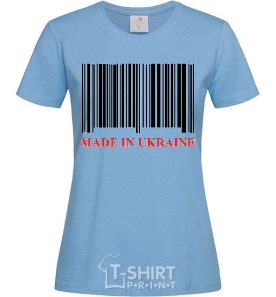 Women's T-shirt Made in Ukraine sky-blue фото