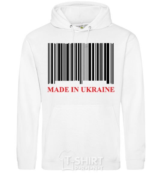 Мужская толстовка (худи) Made in Ukraine Белый фото