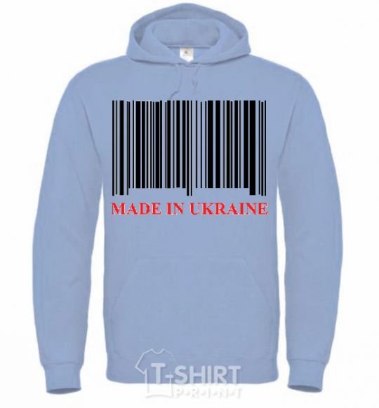 Men`s hoodie Made in Ukraine sky-blue фото