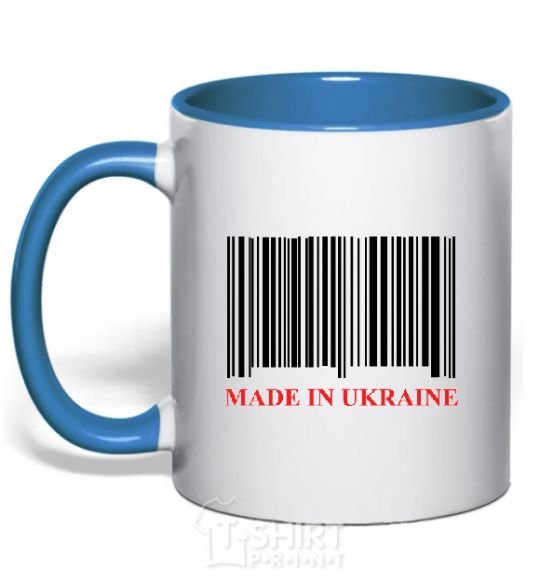 Mug with a colored handle Made in Ukraine royal-blue фото