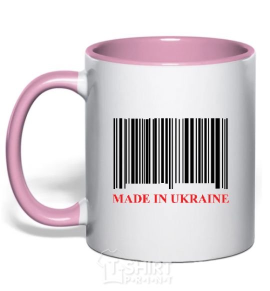 Mug with a colored handle Made in Ukraine light-pink фото