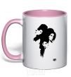 Mug with a colored handle AMY WINEHOUSE PORTRAIT light-pink фото