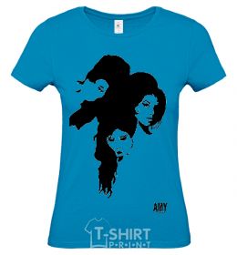 Women's T-shirt AMY WINEHOUSE PORTRAIT sky-blue фото