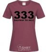 Women's T-shirt 333 Halfway to hell burgundy фото