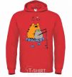 Men`s hoodie I LOVE MY DAD fishing bright-red фото