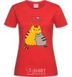 Women's T-shirt I love my mum red фото