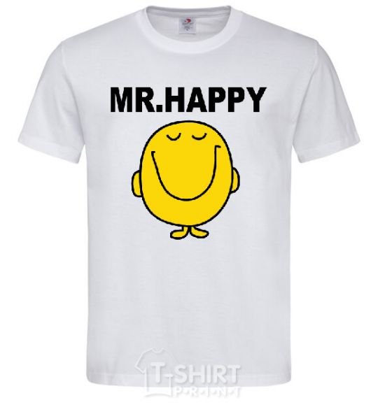 Men's T-Shirt MR.HAPPY White фото