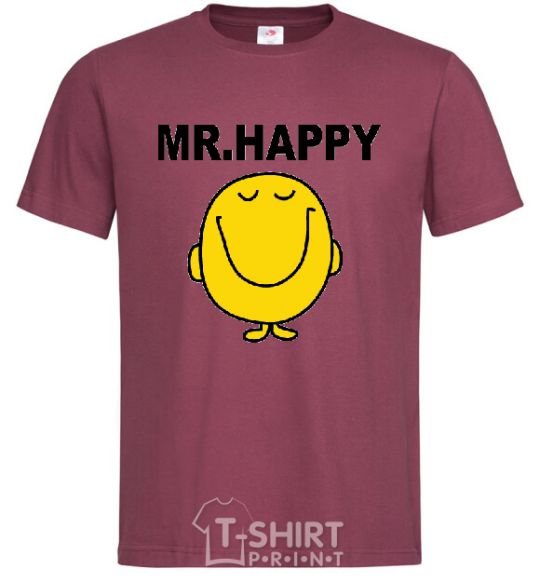 Men's T-Shirt MR.HAPPY burgundy фото