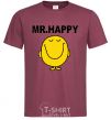 Men's T-Shirt MR.HAPPY burgundy фото