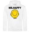 Men`s hoodie MR.HAPPY White фото