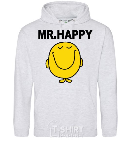 Men`s hoodie MR.HAPPY sport-grey фото