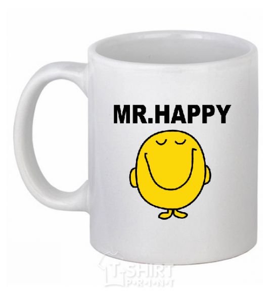 Ceramic mug MR.HAPPY White фото