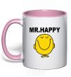 Mug with a colored handle MR.HAPPY light-pink фото