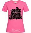 Women's T-shirt The inscription PEACE LOVE MUSIC heliconia фото