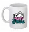 Ceramic mug Peace love music multicolour White фото