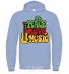 Men`s hoodie Peace love music multicolour sky-blue фото