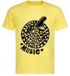 Мужская футболка Peace love music guitar Лимонный фото