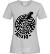 Women's T-shirt Peace love music guitar grey фото