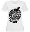 Women's T-shirt Peace love music guitar White фото