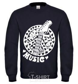Sweatshirt Peace love music guitar black фото
