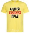 Мужская футболка АНДРЕЙ ВСЕГДА ПРАВ Лимонный фото