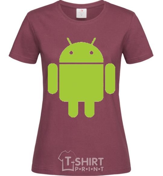 Women's T-shirt ANDROID burgundy фото