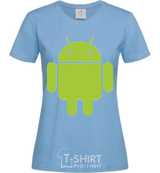 Women's T-shirt ANDROID sky-blue фото