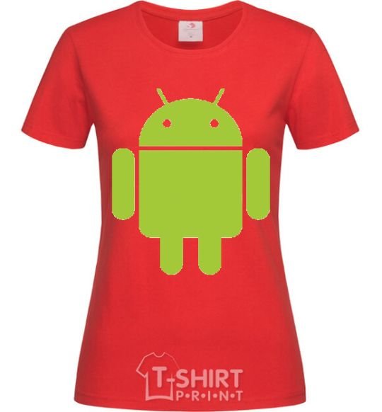 Women's T-shirt ANDROID red фото