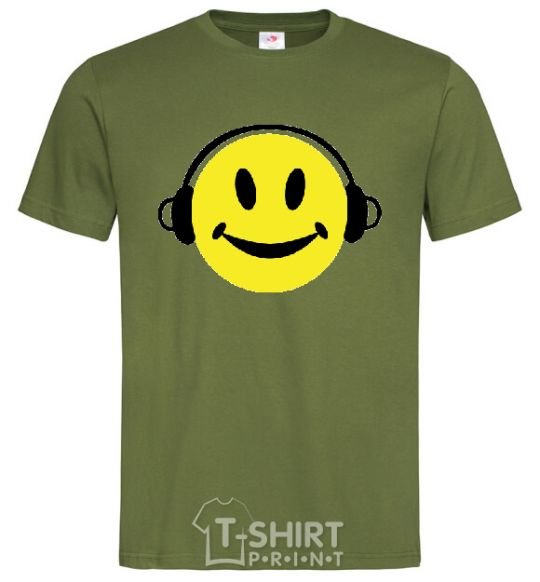 Men's T-Shirt HEADPHONES SMILE millennial-khaki фото