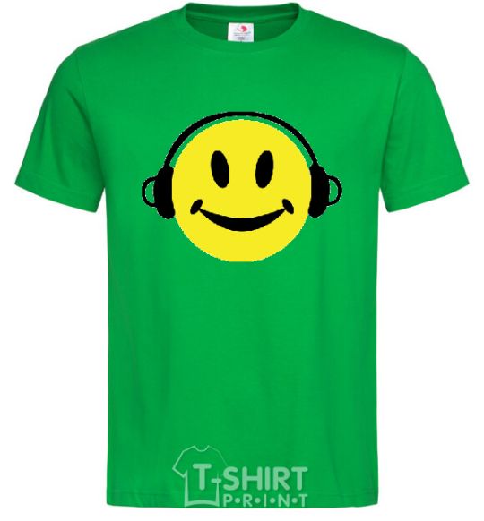 Men's T-Shirt HEADPHONES SMILE kelly-green фото