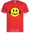 Men's T-Shirt HEADPHONES SMILE red фото