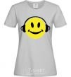 Женская футболка HEADPHONES SMILE Серый фото
